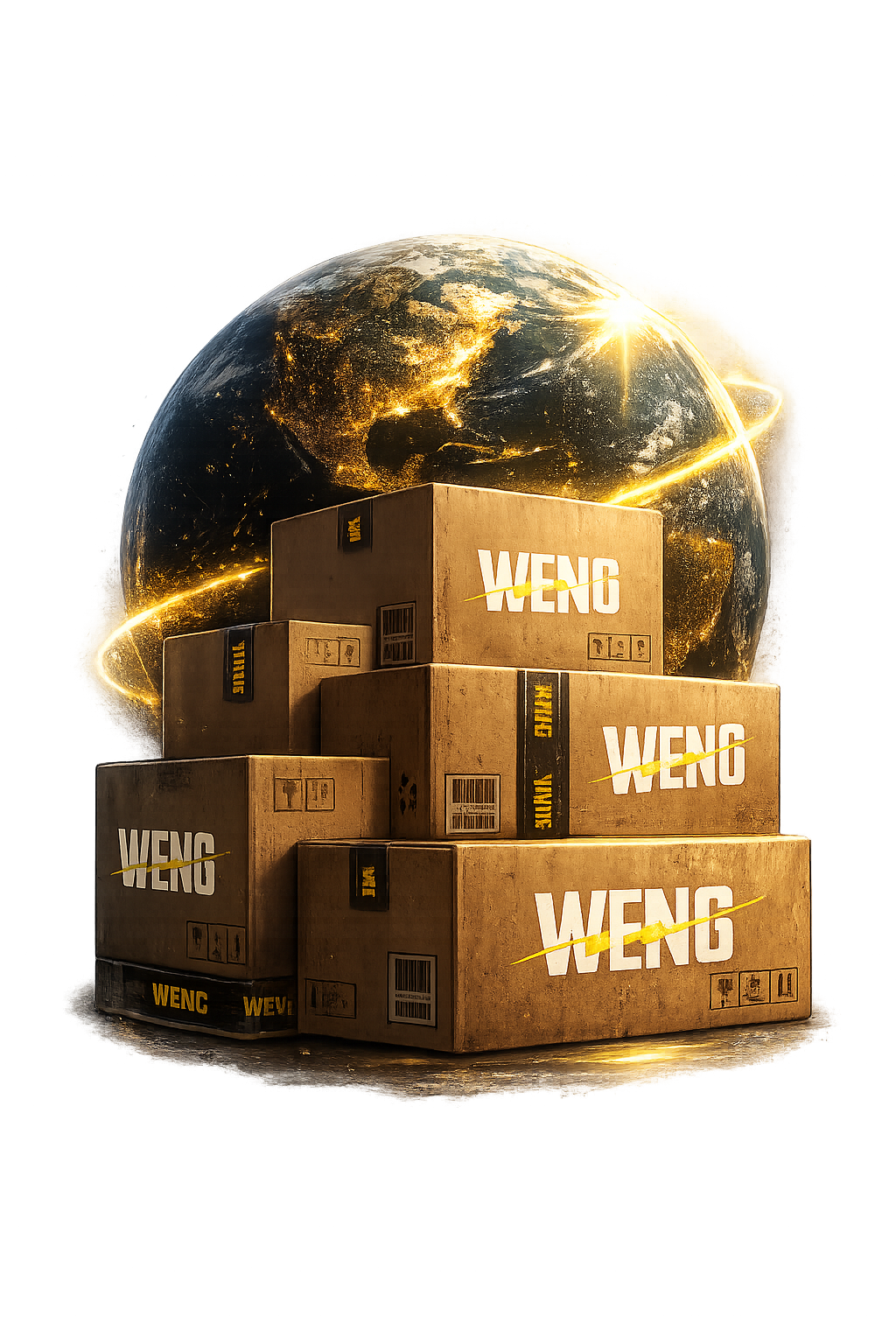Caixas WENG com globo dourado
